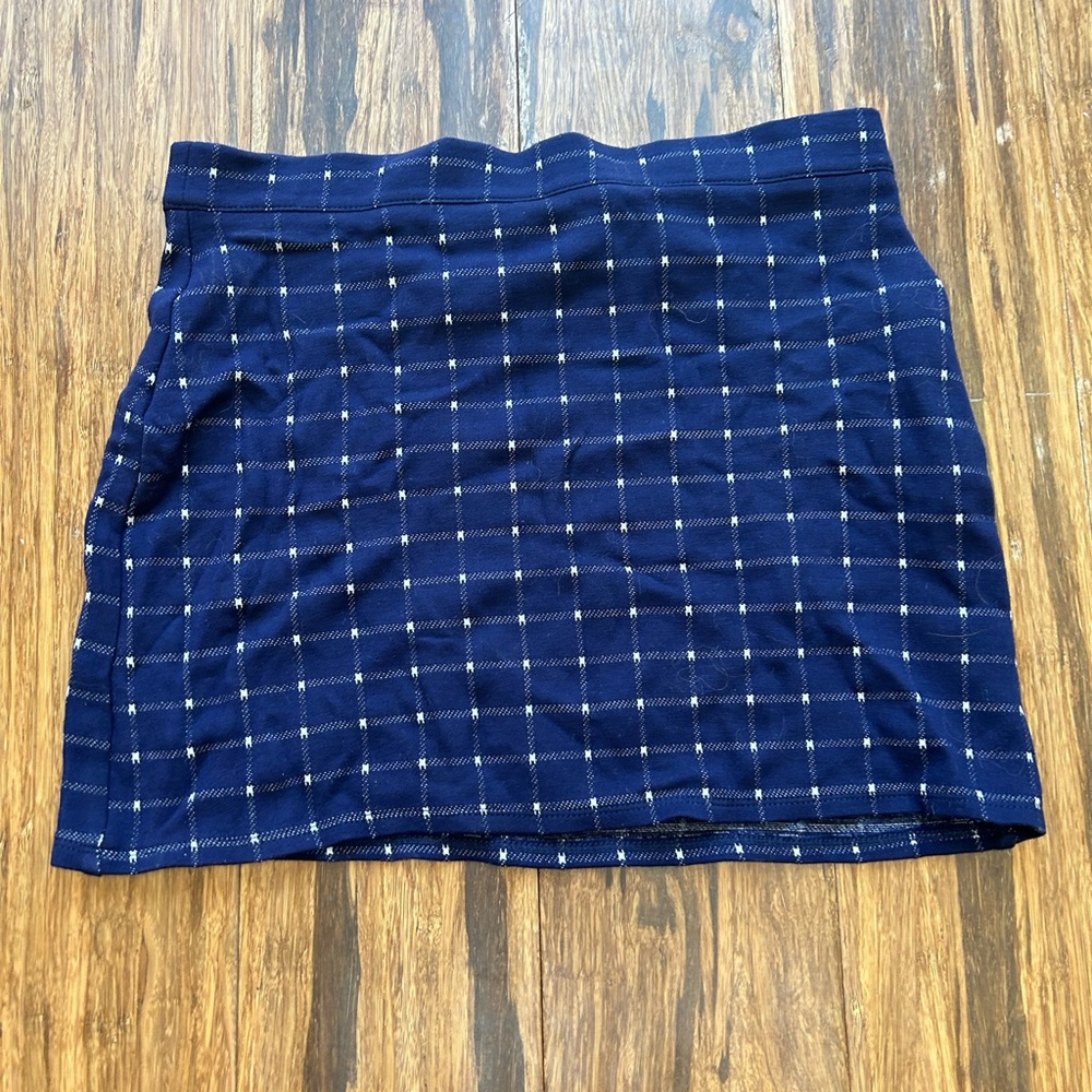 Plaid Blue Mini Skirt Size: S